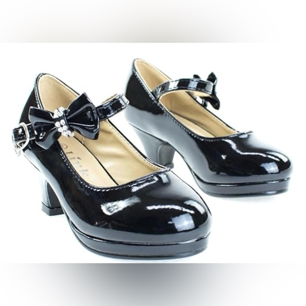 Forever Link Black Mary Jane Heels Girls Size 10